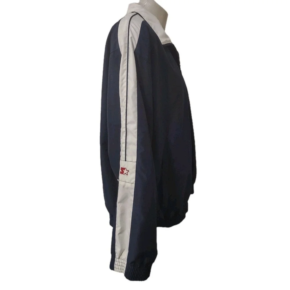 Starter Jacket Men's Size XL Pockets Long Sleeve Full Zip Pockets Logo Navy Blue